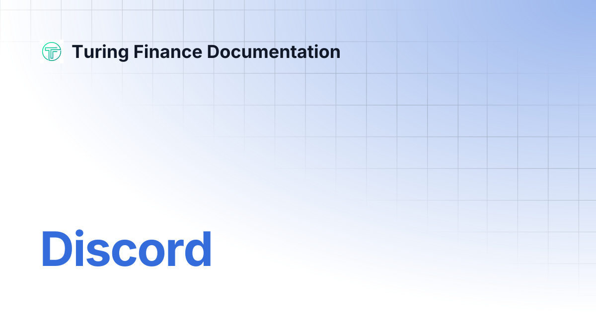 Discord turing finance documentation